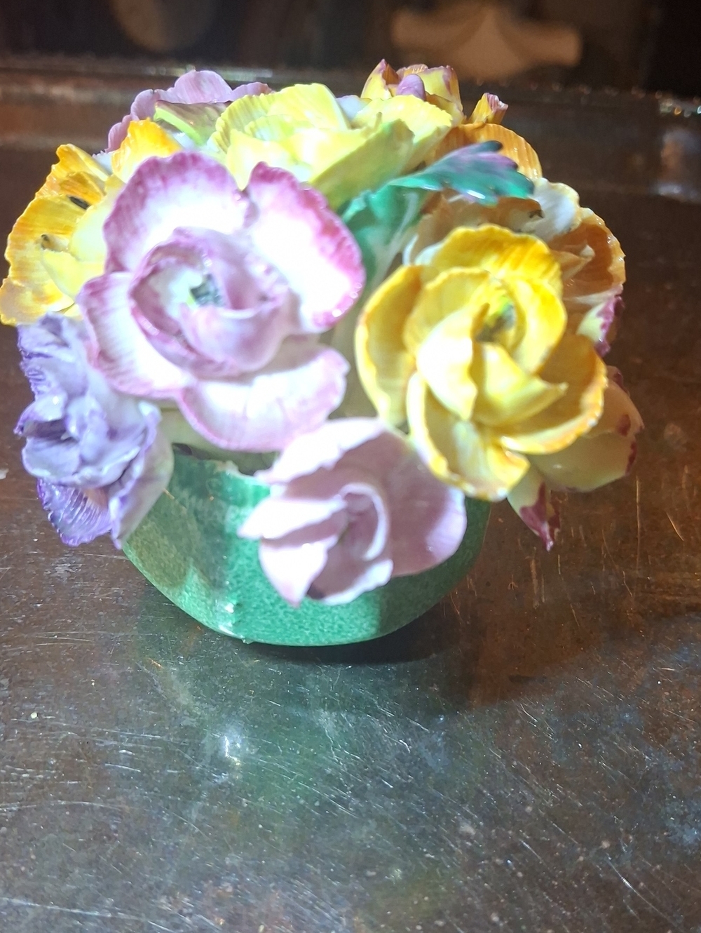 1945 To 1960 Bone China Floral Study By Sampson Smith Of Old Royal.